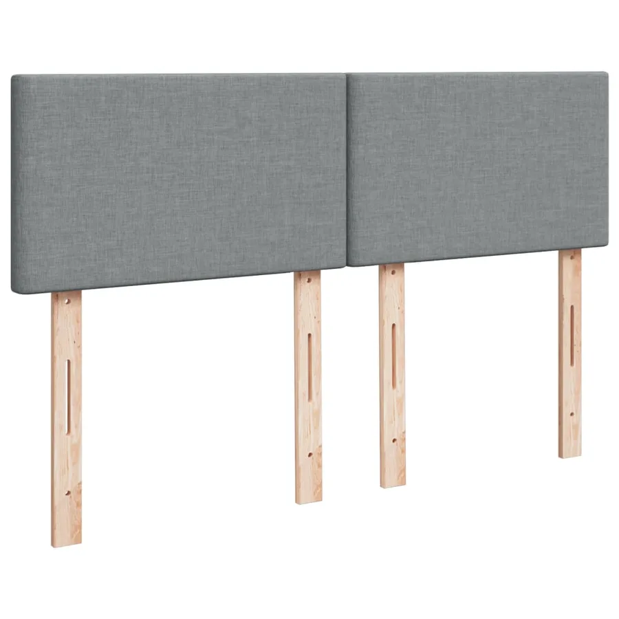 Sommier à lattes de lit avec matelas Gris clair 140x190cm Tissu - 9
