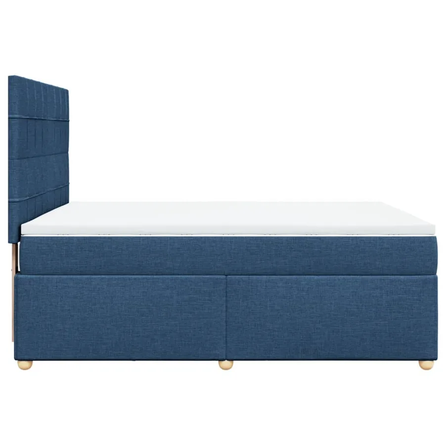 Sommier à lattes de lit avec matelas Bleu 140x200 cm Tissu - 5