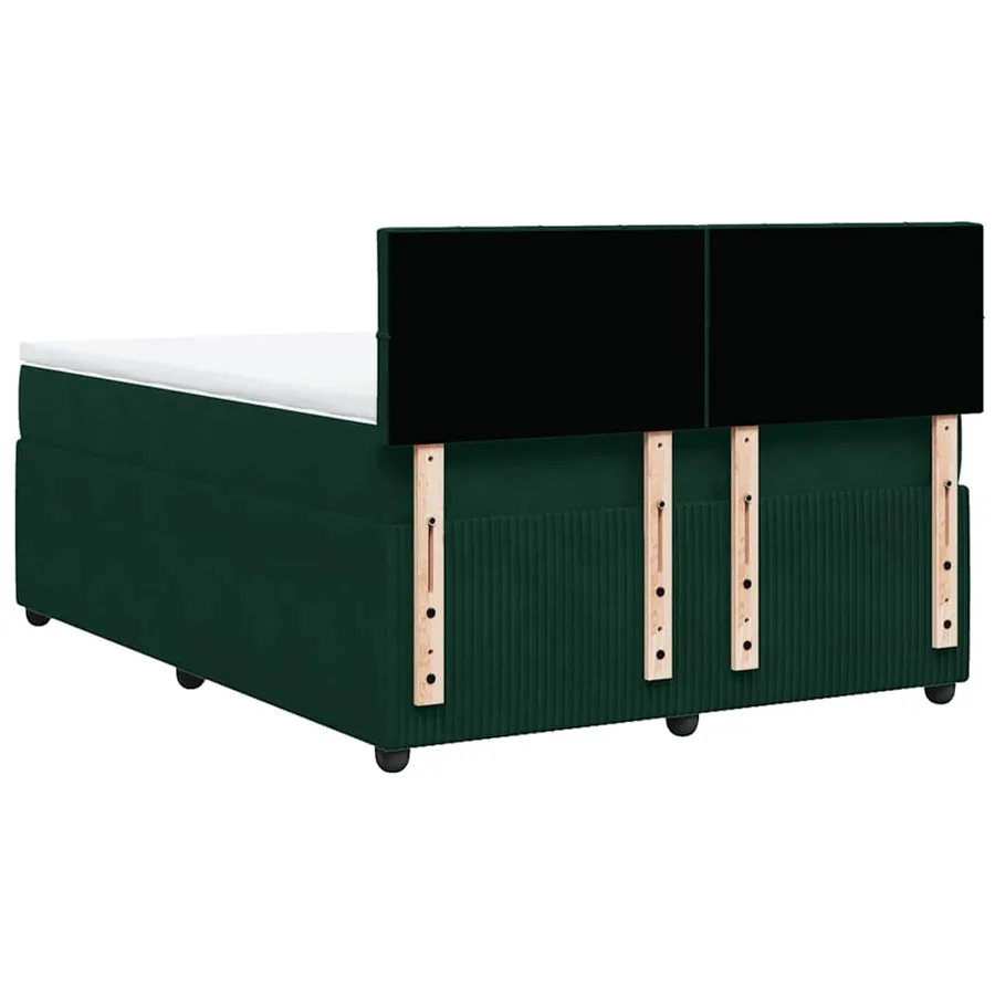 Sommier à lattes de lit et matelas Vert foncé 140x190cm Velours - 10