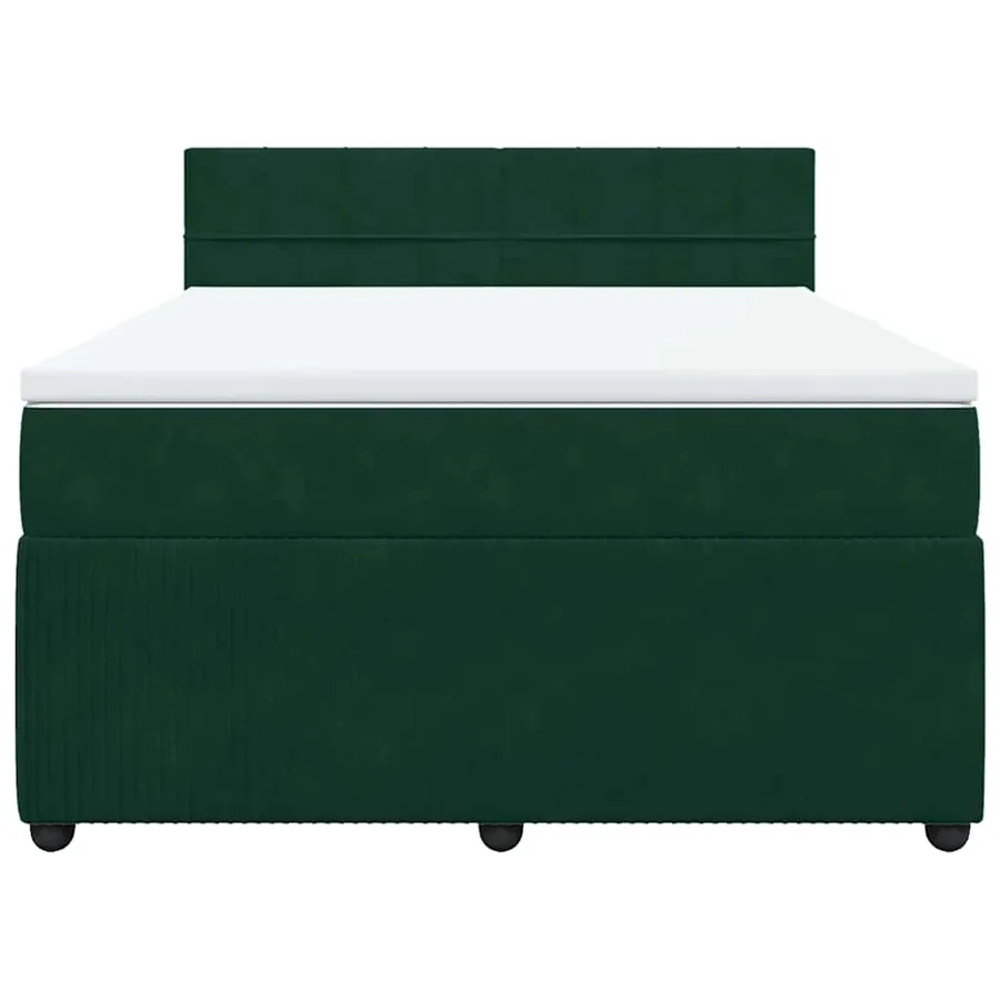 Sommier à lattes de lit et matelas Vert foncé 140x190cm Velours - 4