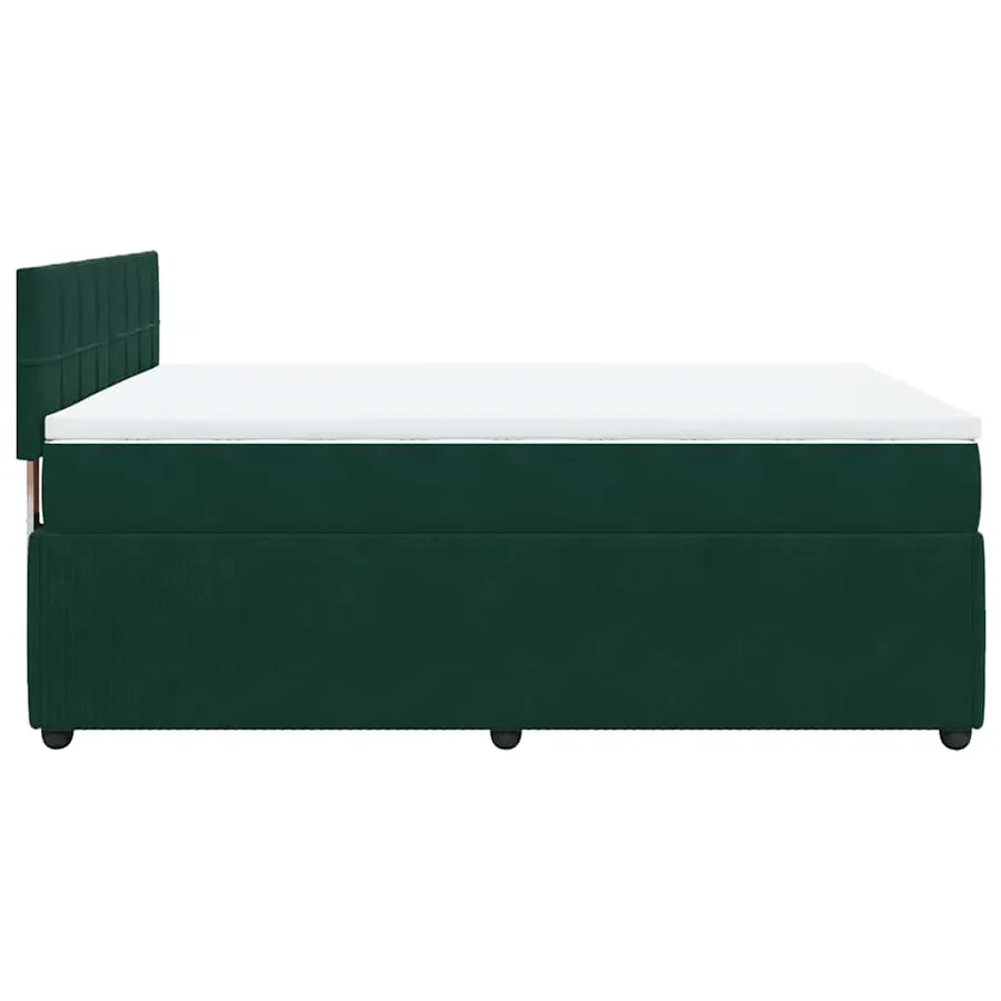 Sommier à lattes de lit et matelas Vert foncé 140x190cm Velours - 9