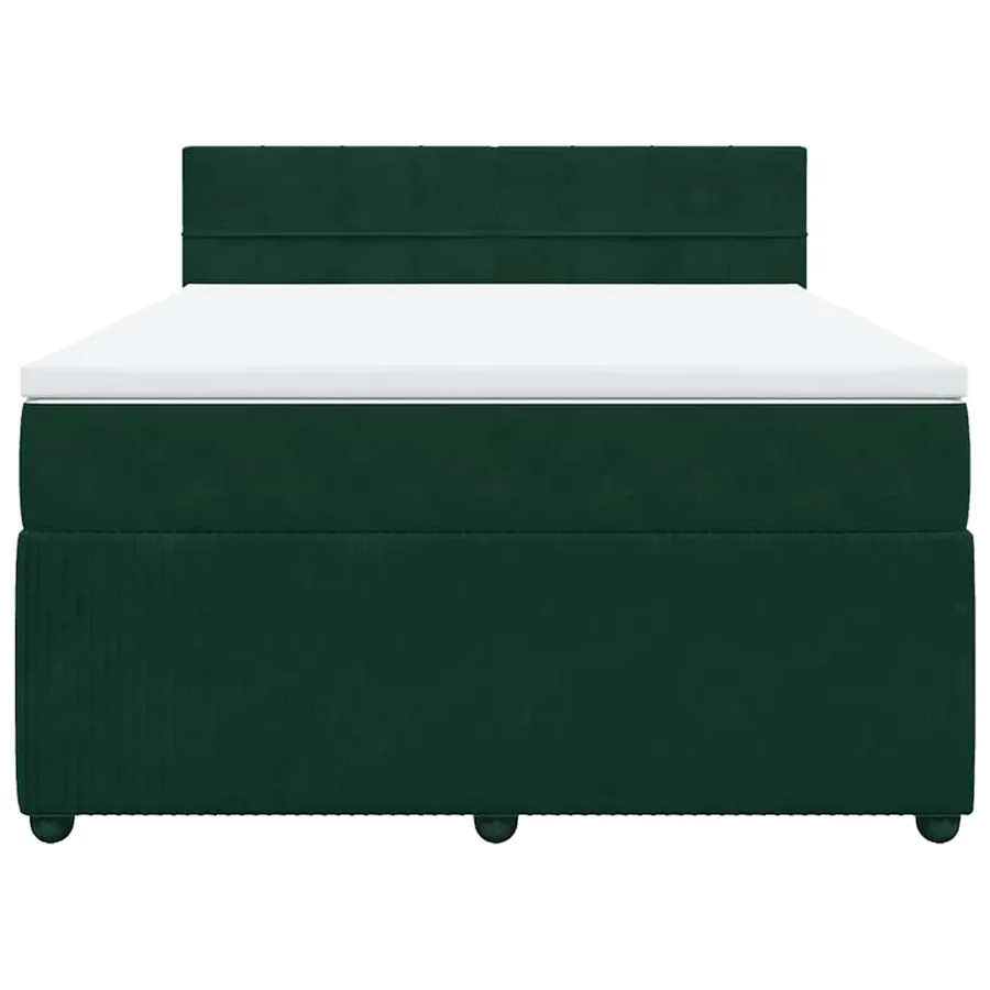 Sommier à lattes de lit et matelas Vert foncé 140x190cm Velours - 6