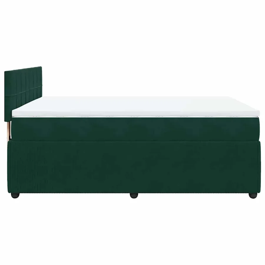 Sommier à lattes de lit et matelas Vert foncé 140x190cm Velours - 7