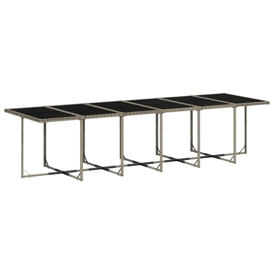 Ensemble à manger de jardin 17 pcs et coussins résine tressée - 3