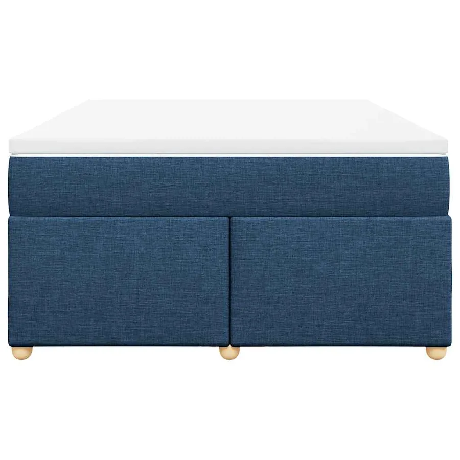 Sommier à lattes de lit avec matelas Bleu 140x190 cm Tissu - 4