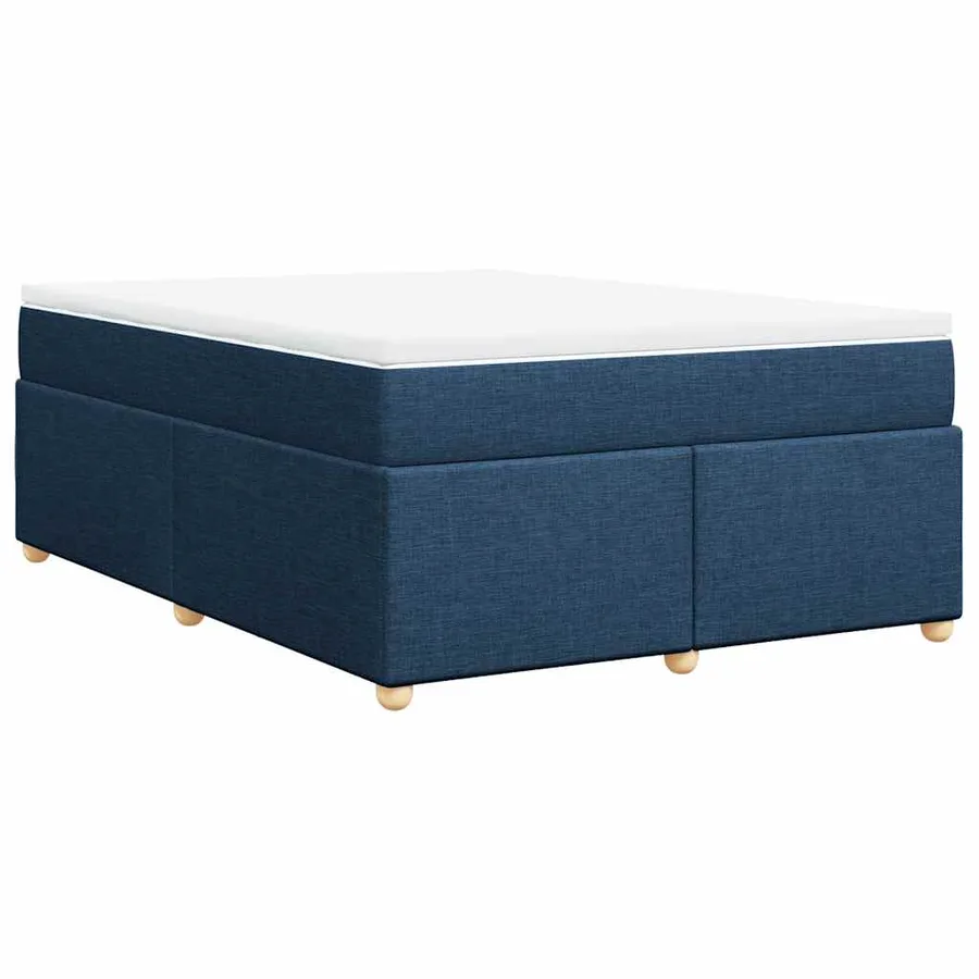 Sommier à lattes de lit avec matelas Bleu 140x190 cm Tissu - 9