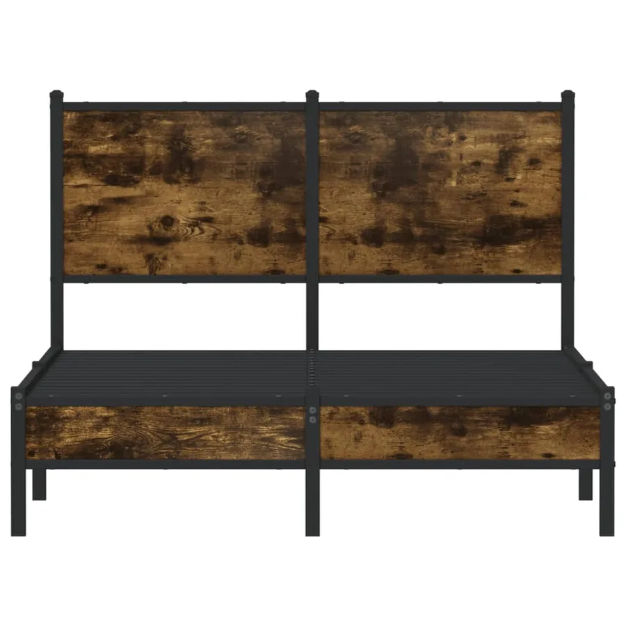 Cadre de lit en métal sans matelas chêne fumé 120x200 cm - 5