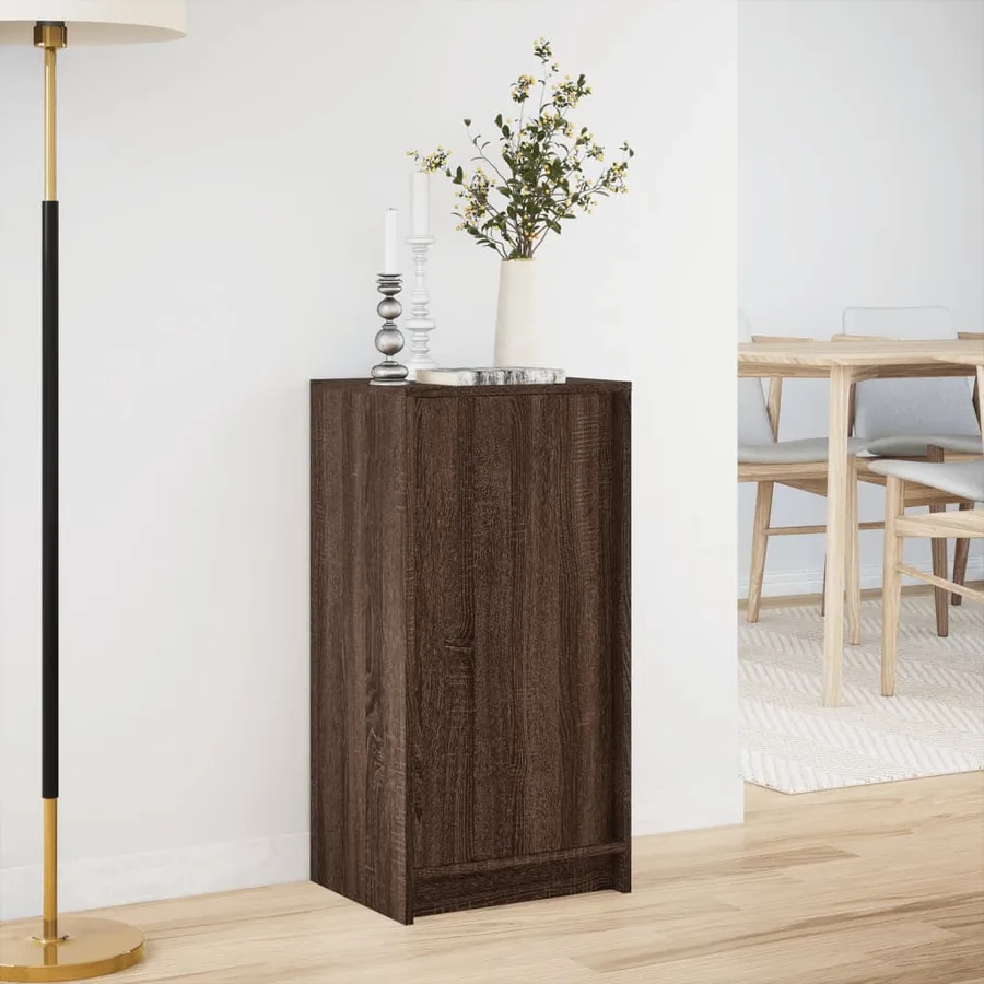 Buffet avec LED chêne marron 42,5x34x85 cm bois d'ingénierie - 4