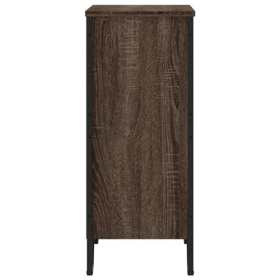 Bibliothèque chêne marron 80x31x74,5 cm bois d'ingénierie - 5
