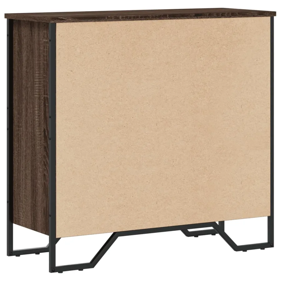 Bibliothèque chêne marron 80x31x74,5 cm bois d'ingénierie - 6