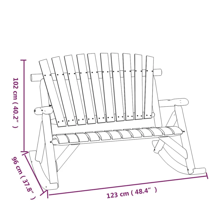 Ensemble de salon de jardin 3 pcs bois massif d'épicéa - 6