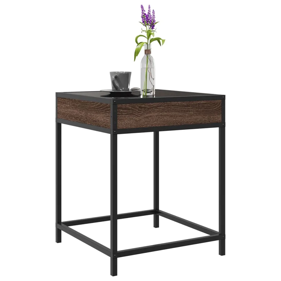 Table basse avec LED Infinity chêne marron 40x40x51 cm - 5