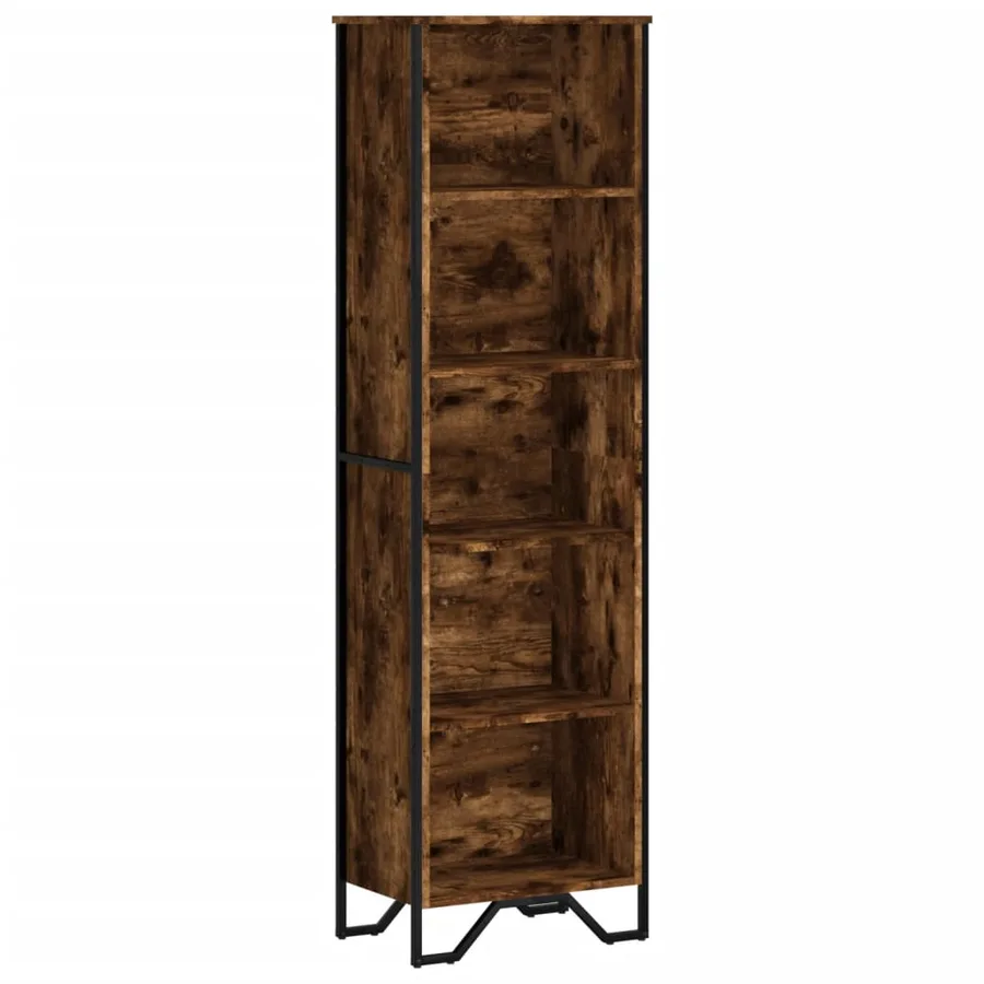Bibliothèque chêne fumé 50x31x169 cm bois d'ingénierie - 2