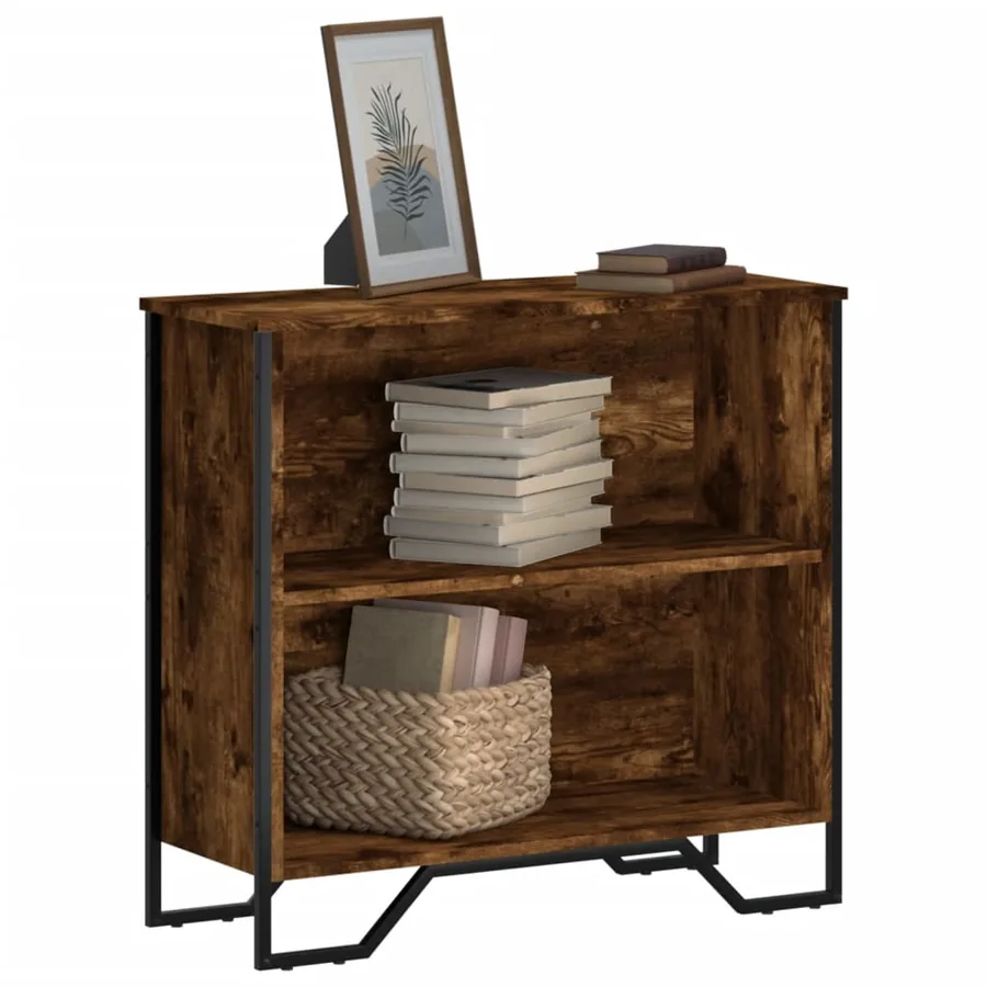 Bibliothèque chêne fumé 80x31x74,5 cm bois d'ingénierie