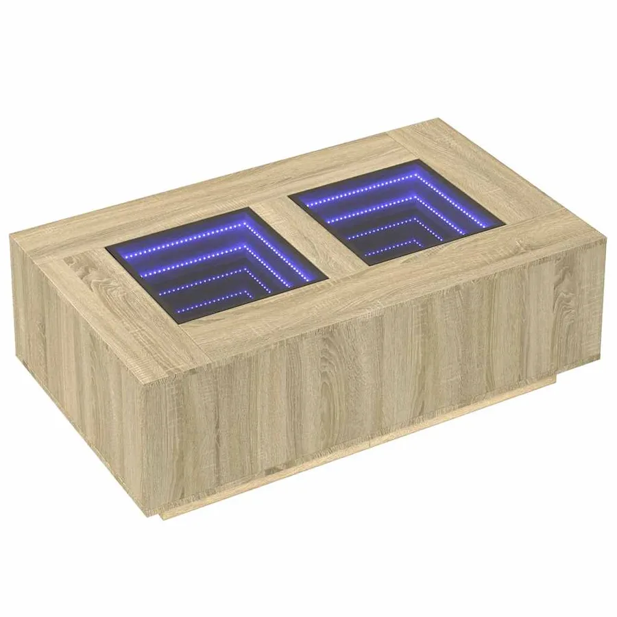 Table basse avec LED infini chêne sonoma 116x69x40 cm - 3