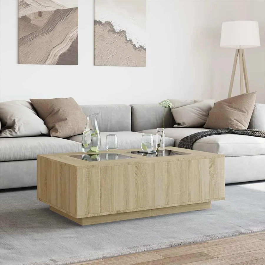 Table basse avec LED infini chêne sonoma 116x69x40 cm - 4