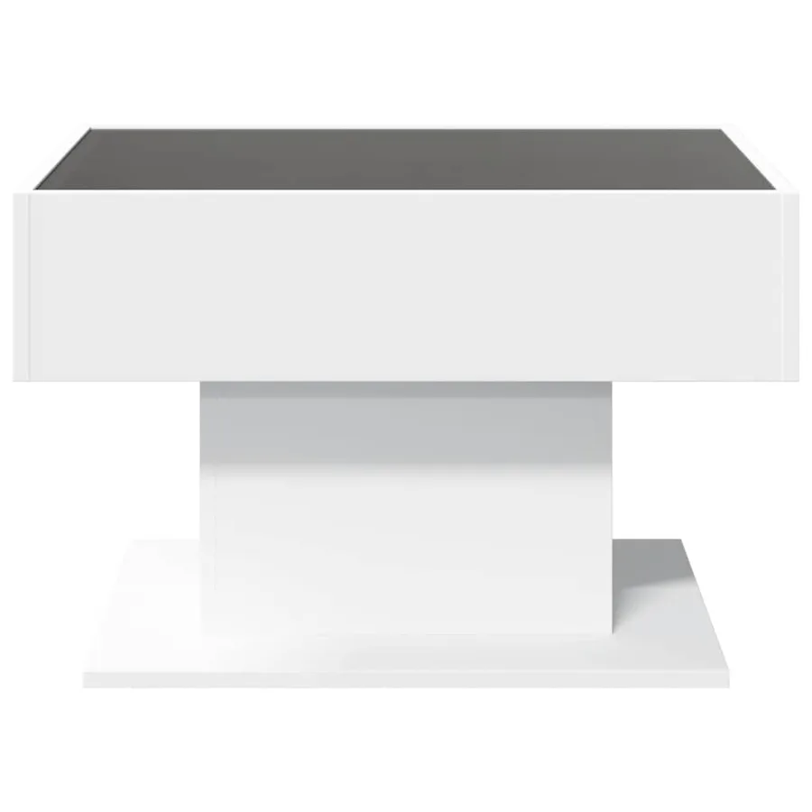 Table basse avec LED blanc 70x50x45 cm bois d'ingénierie - 6