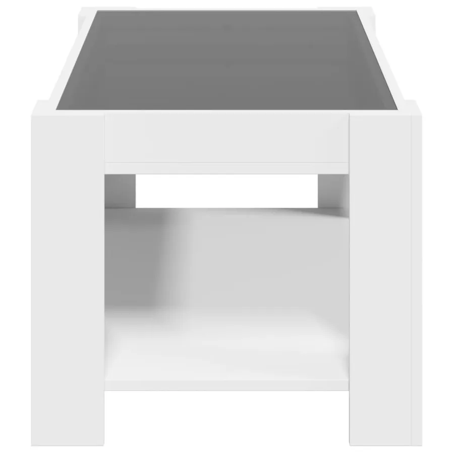Table basse avec LED blanc 93x53x45 cm bois d'ingénierie - 7