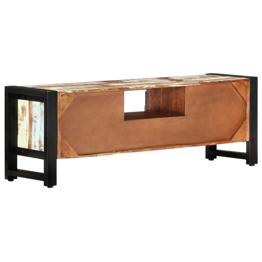 Meuble TV 120x30x40 cm Bois massif de récupération - 3
