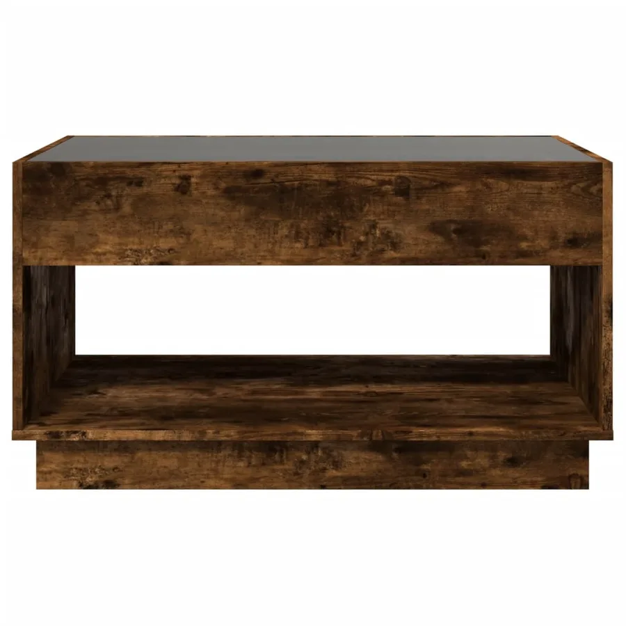 Table basse avec LED infini chêne fumé 90x50x50 cm - 6