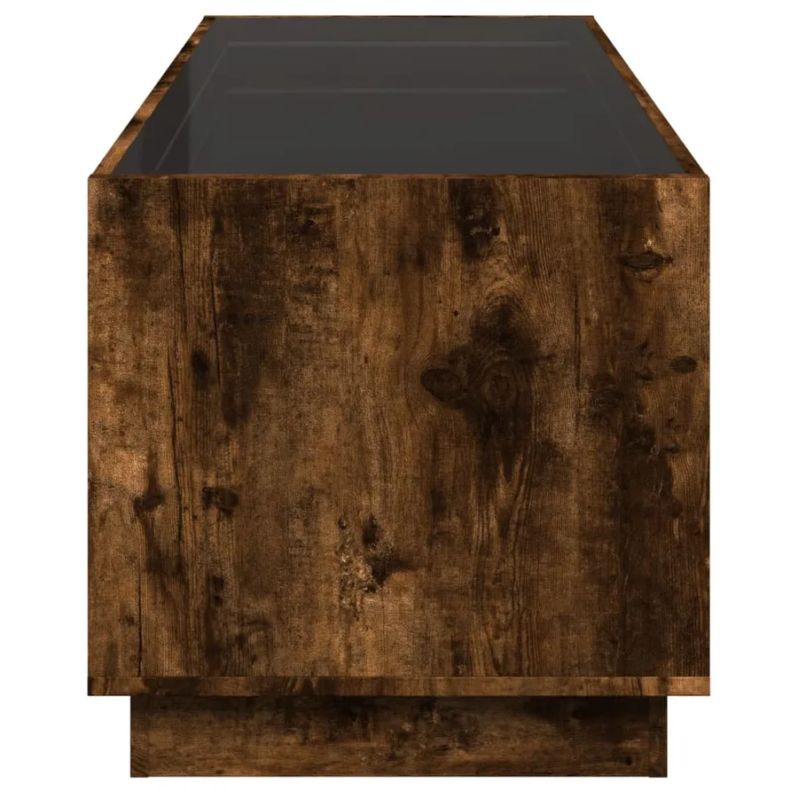 Table basse avec LED infini chêne fumé 90x50x50 cm - 7