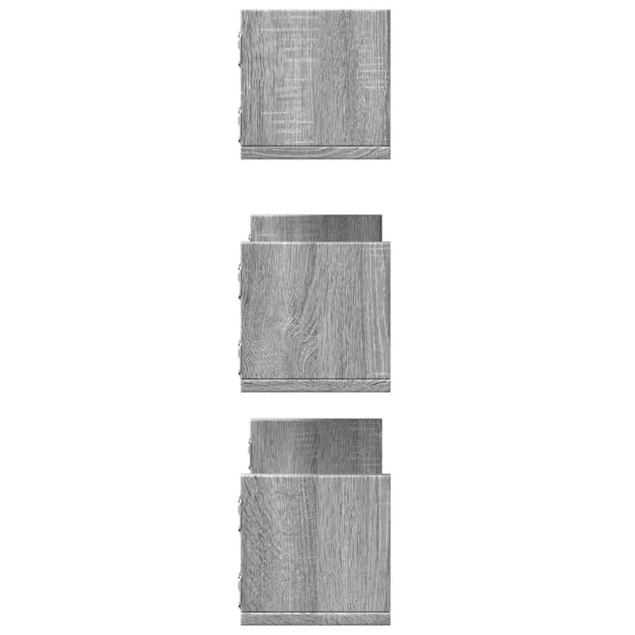 Étagères murales 3 pcs sonoma gris 58x18x18 cm bois ingénierie - 5
