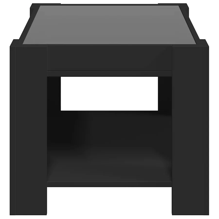 Table basse avec LED noir 73x53x45 cm bois d'ingénierie - 7