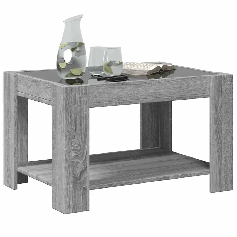 Table basse avec LED sonoma gris 73x53x45 cm bois d'ingénierie - 5