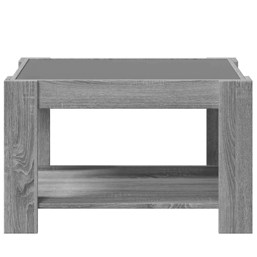 Table basse avec LED sonoma gris 73x53x45 cm bois d'ingénierie - 6