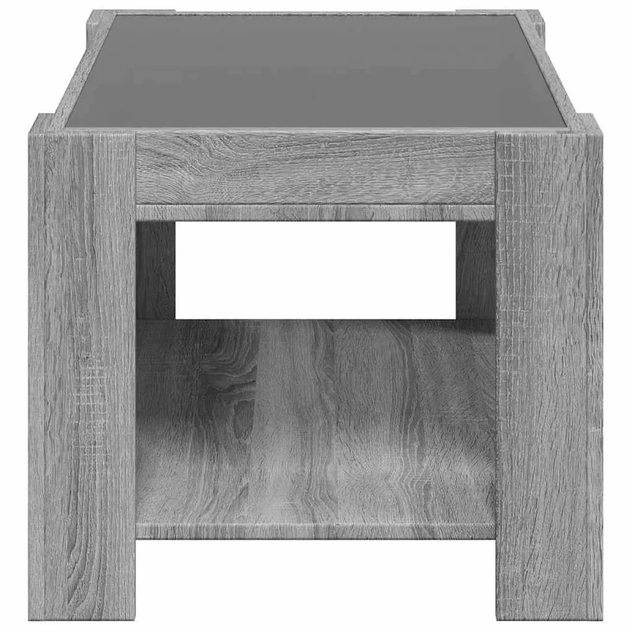 Table basse avec LED sonoma gris 73x53x45 cm bois d'ingénierie - 7