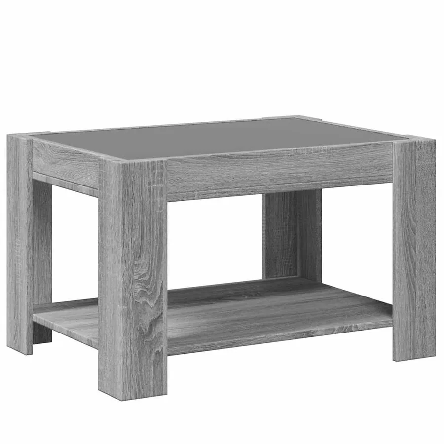 Table basse avec LED sonoma gris 73x53x45 cm bois d'ingénierie - 8