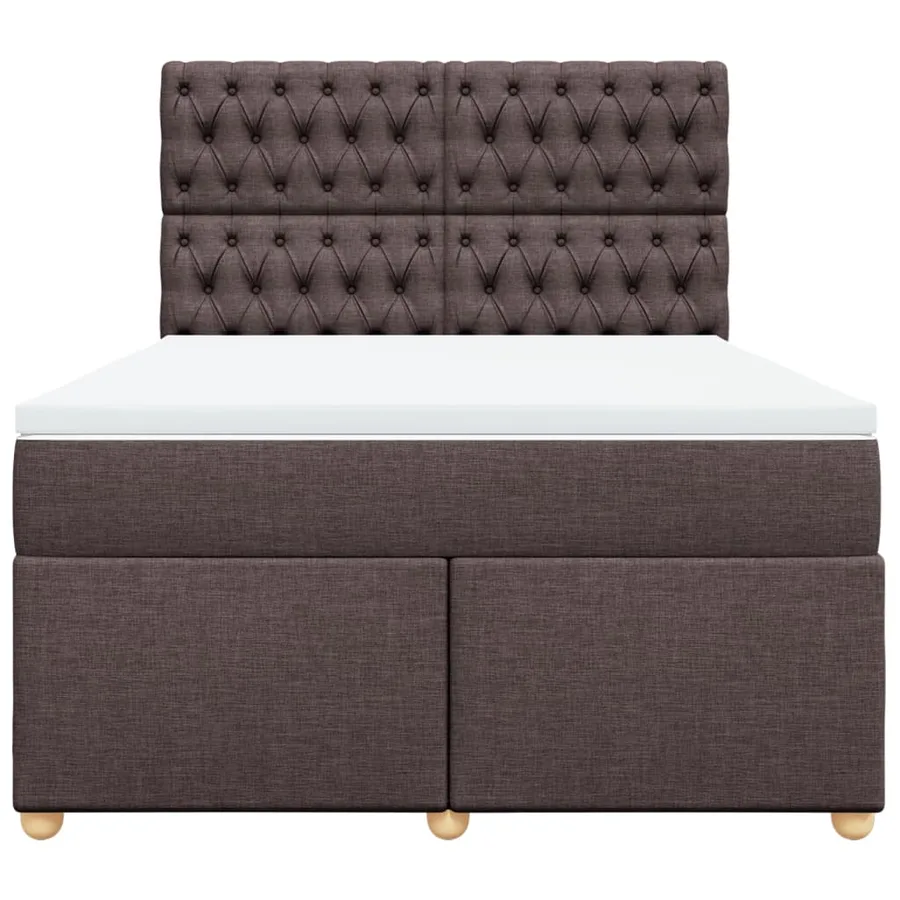 Sommier à lattes de lit avec matelas Marron foncé 140x190 cm - 4