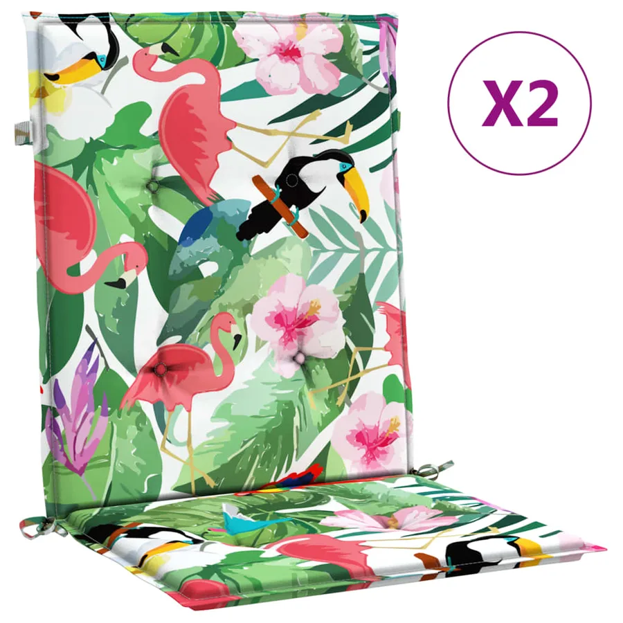 Coussins de chaise à dossier bas lot de 2 multicolore tissu - 2