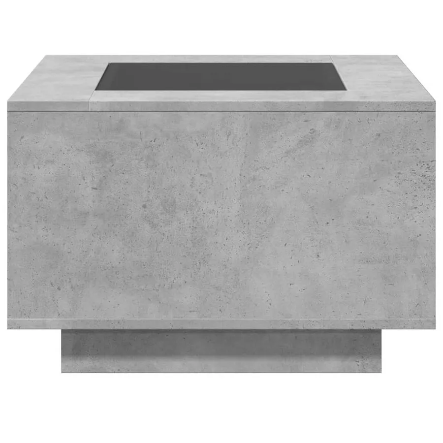 Table basse avec LED gris béton 60x60x40 cm bois d'ingénierie - 6