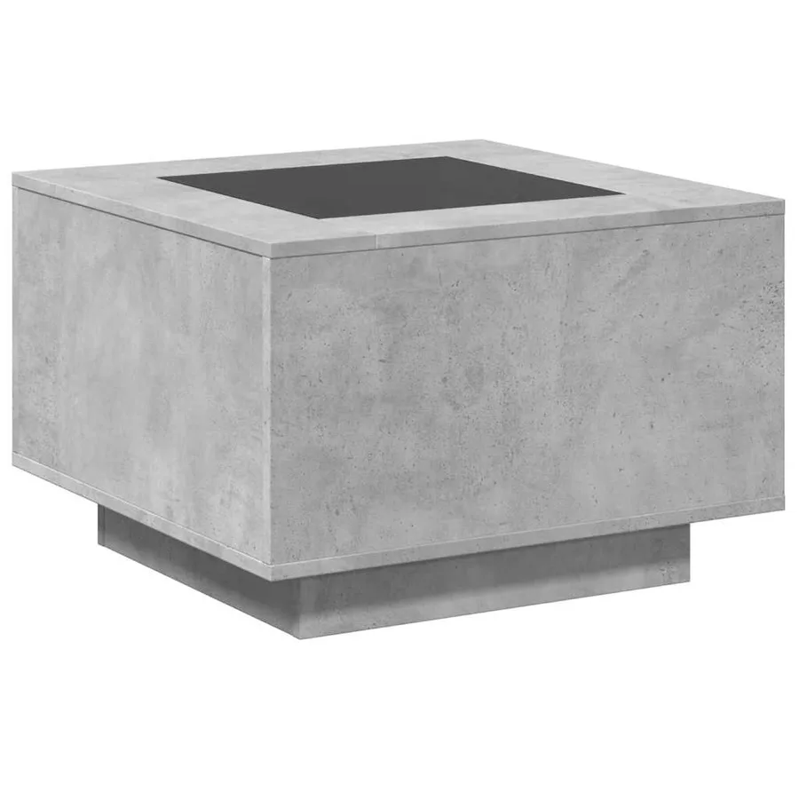 Table basse avec LED gris béton 60x60x40 cm bois d'ingénierie - 8