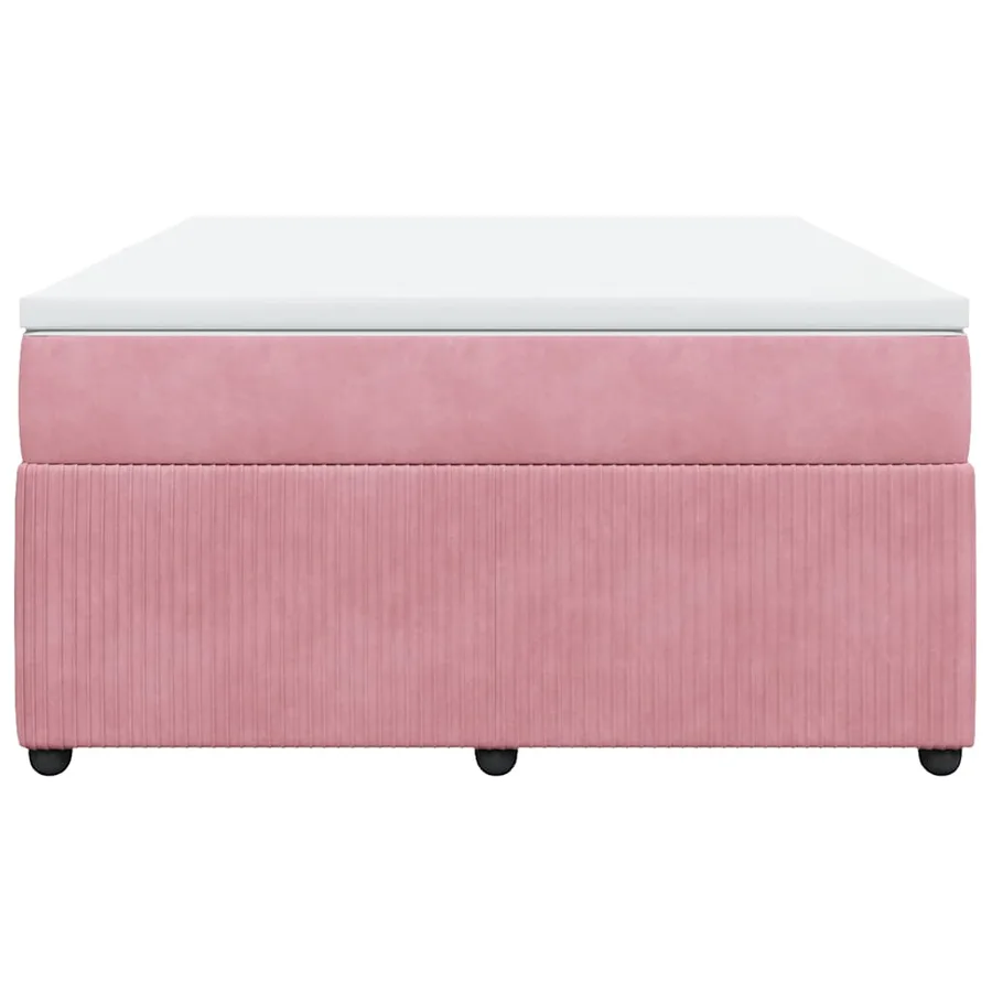 Sommier à lattes de lit avec matelas Rose 140x200 cm Velours - 4
