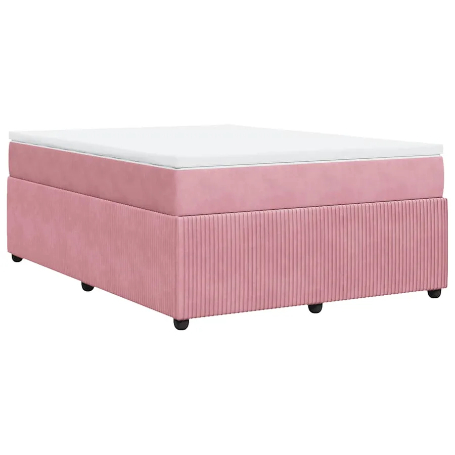 Sommier à lattes de lit avec matelas Rose 140x200 cm Velours - 9