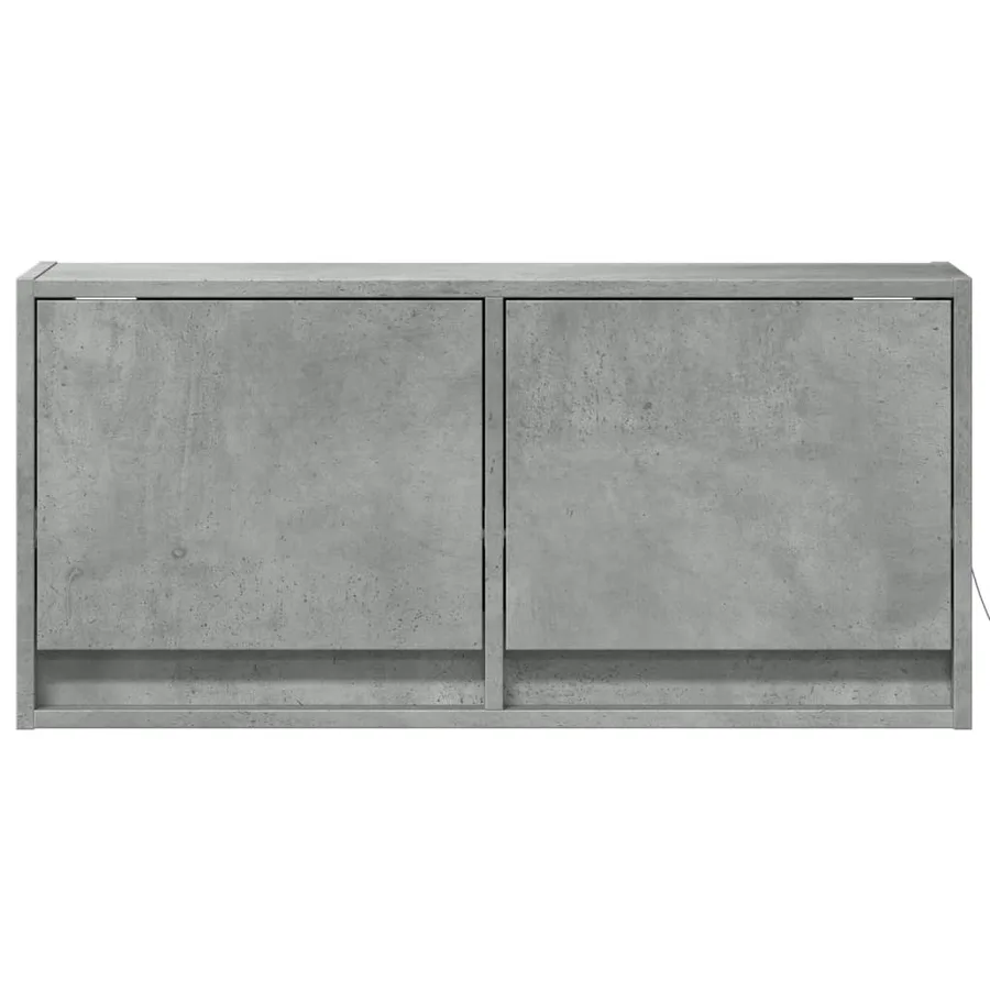 Meuble TV mural avec lumières LED gris béton 80x31x35 cm - 6