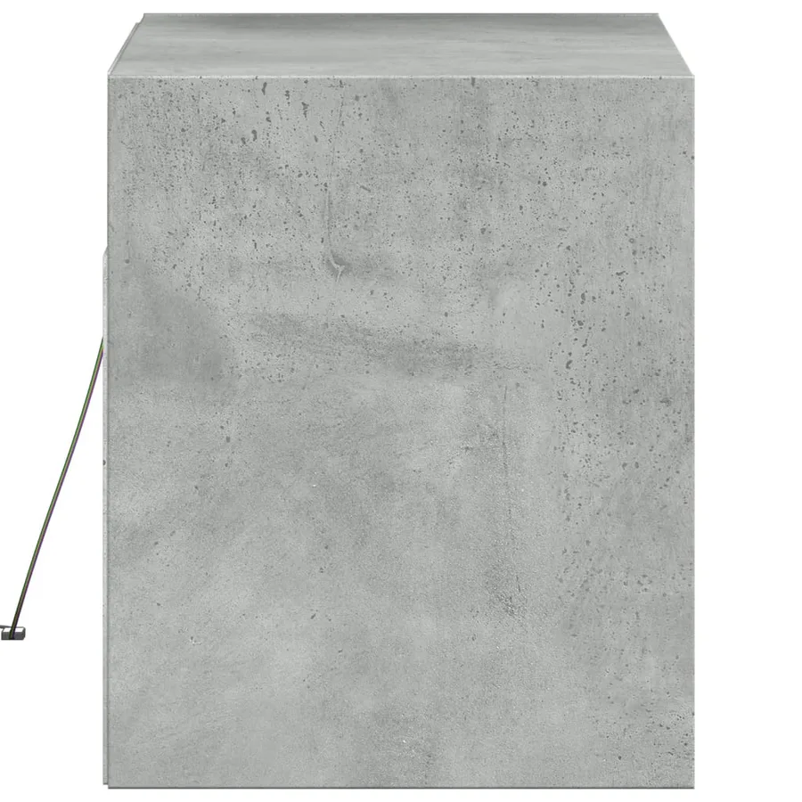 Meuble TV mural avec lumières LED gris béton 80x31x35 cm - 7