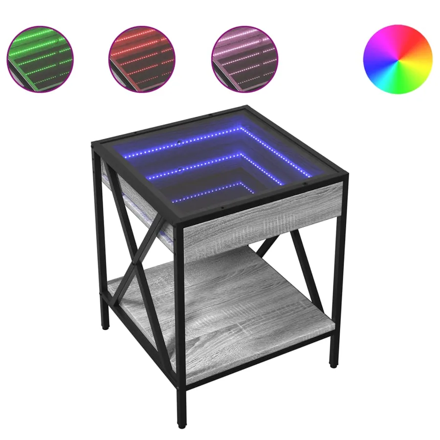 Table basse avec LED Infinity sonoma gris 40x40x49 cm - 2