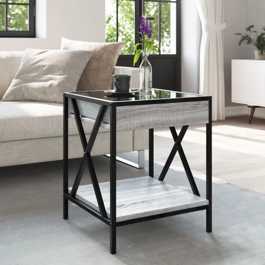 Table basse avec LED Infinity sonoma gris 40x40x49 cm - 4