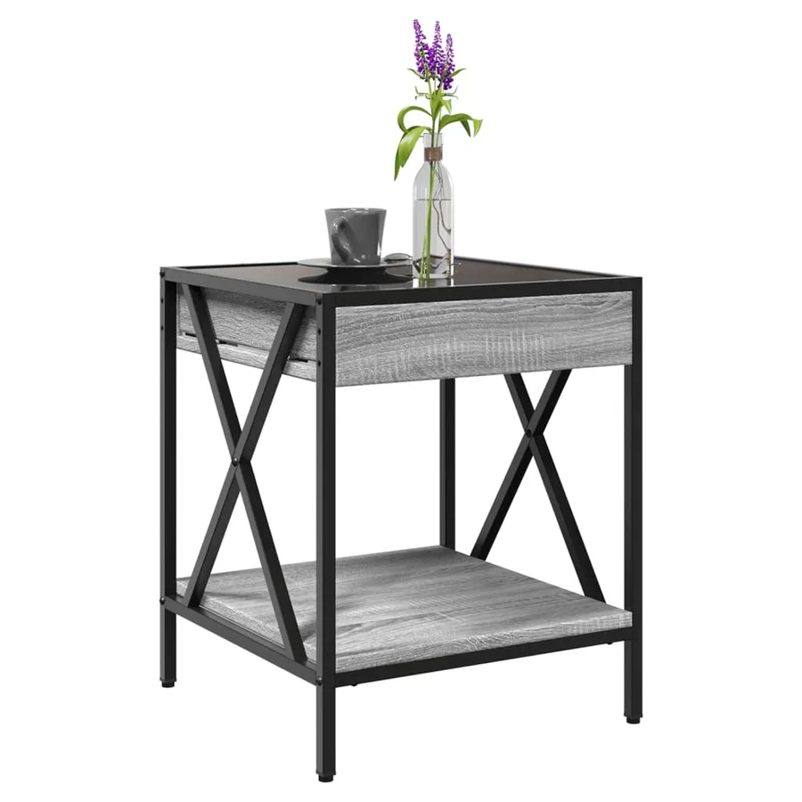 Table basse avec LED Infinity sonoma gris 40x40x49 cm - 5