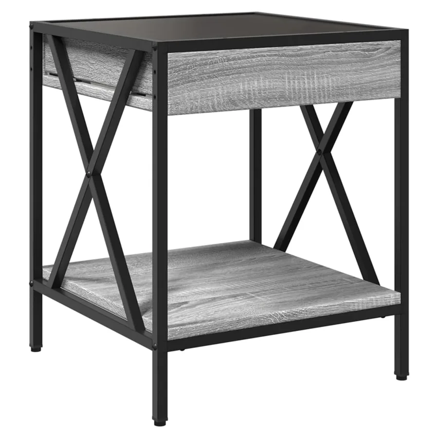 Table basse avec LED Infinity sonoma gris 40x40x49 cm - 8