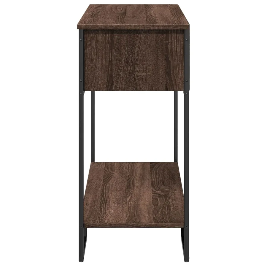 Table console chêne marron 100x35x74,5 cm bois d'ingénierie - 5