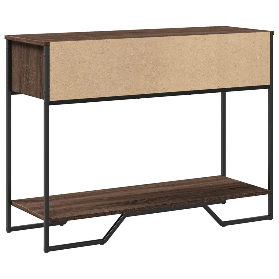 Table console chêne marron 100x35x74,5 cm bois d'ingénierie - 6