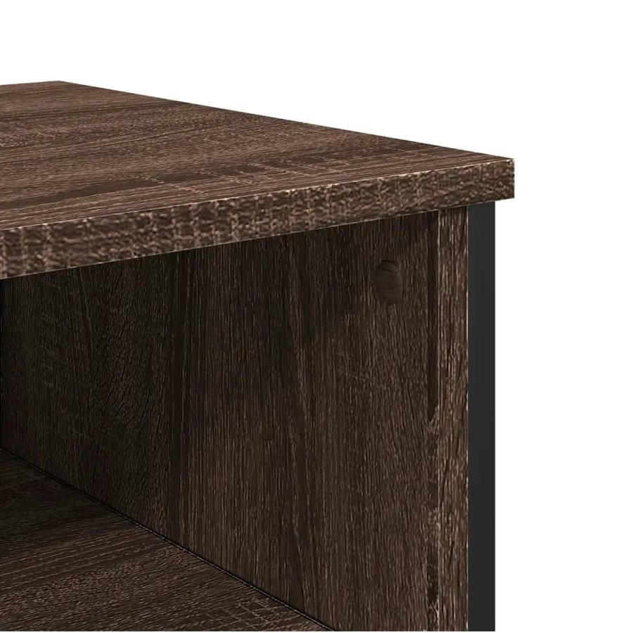 Table console chêne marron 100x35x74,5 cm bois d'ingénierie - 7