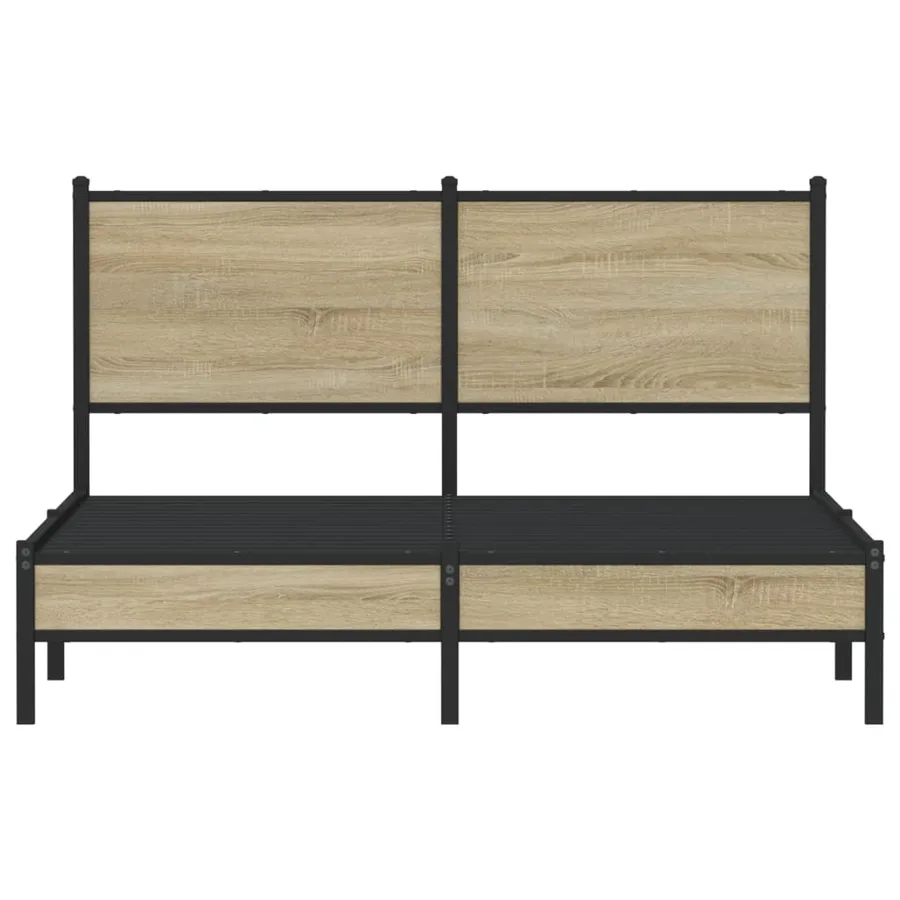 Cadre de lit en métal sans matelas chêne sonoma 137x190 cm - 5