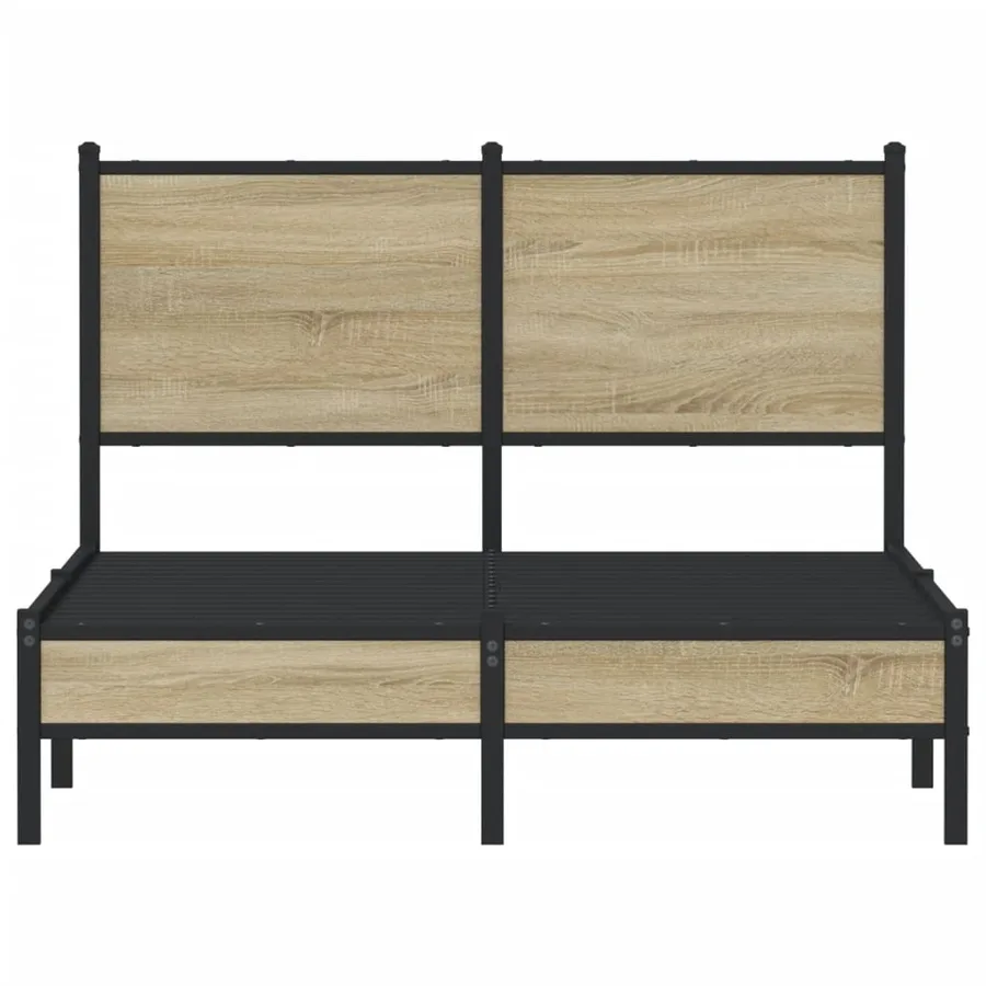 Cadre de lit en métal sans matelas chêne sonoma 120x190 cm - 5