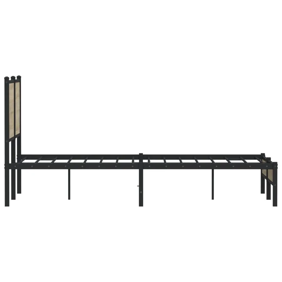 Cadre de lit en métal sans matelas chêne sonoma 120x190 cm - 6