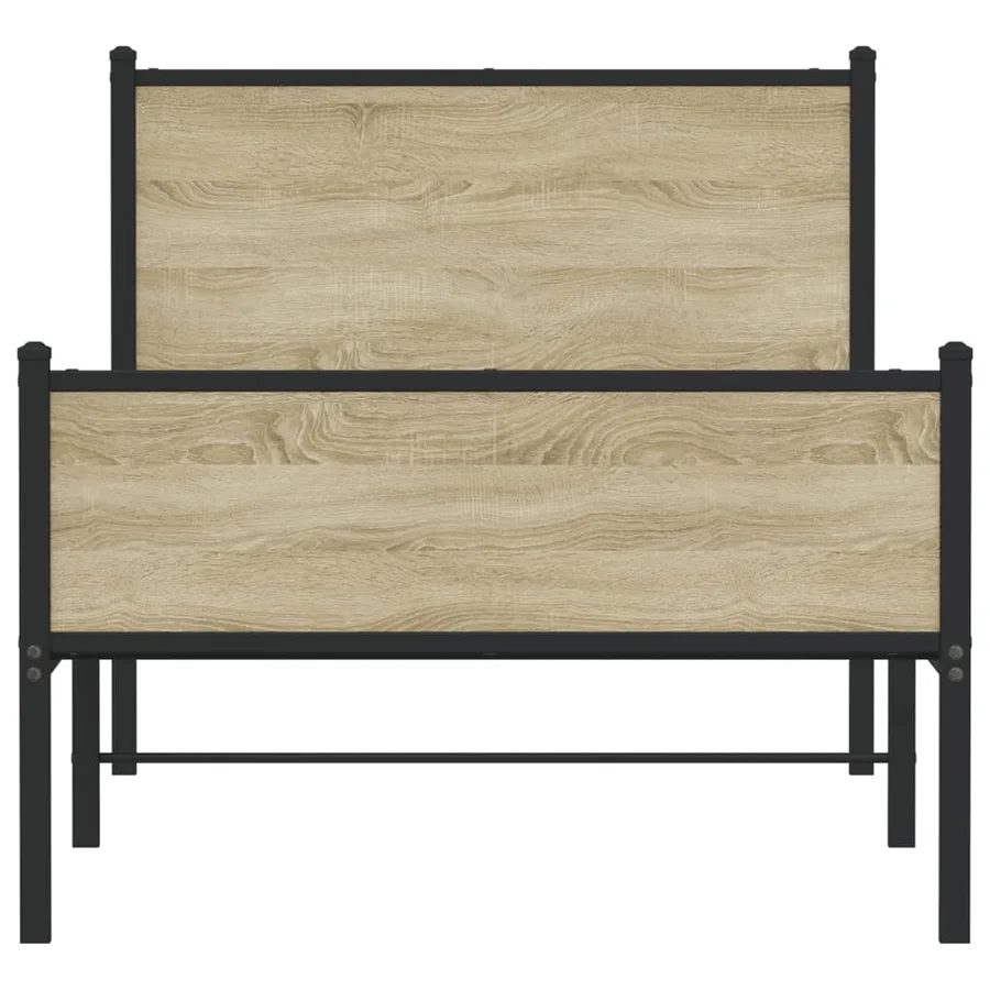 Cadre de lit en métal sans matelas chêne sonoma 100x200 cm - 5
